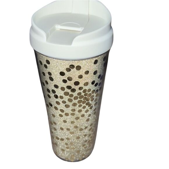 Brand new Kate Spade New York Gold Glitter Thermal Mug 16 oz - Picture 1 of 7